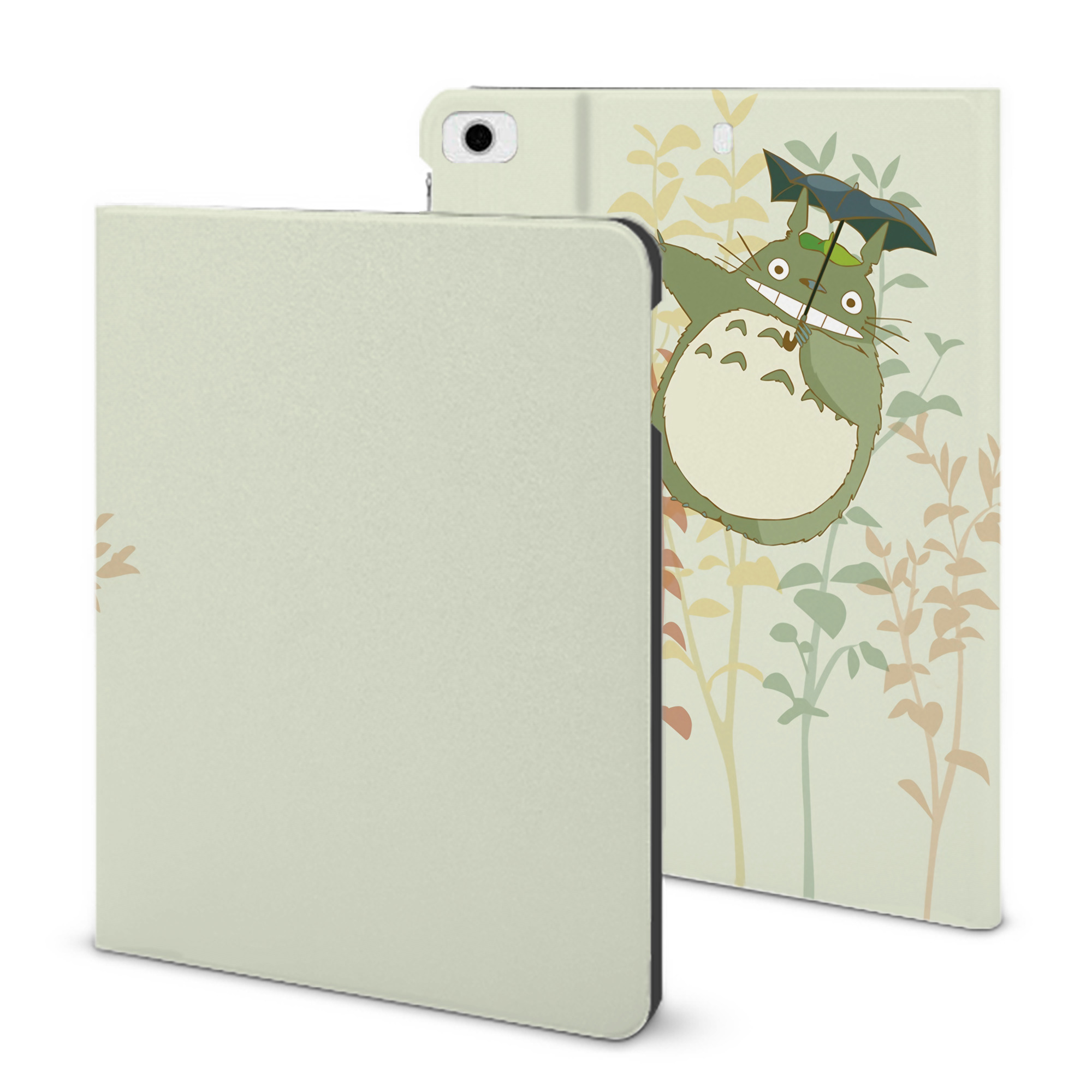 （画像用） となりのトトロ 草壁メイ 草壁サツキ My Neighbor Totoro Satsuki Kusakabe Mei Kusakabe IPad ケース ブック型 PUレザー TPU 耐衝撃 軽量 薄型 ペン収納なし 全面保護 IPad 各モデル対応